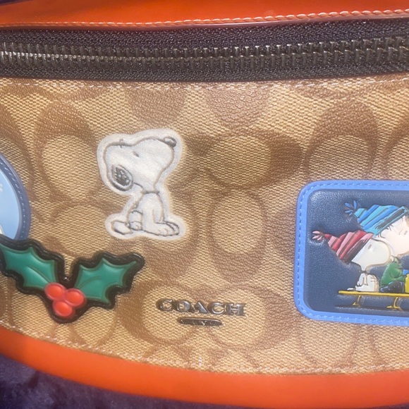New no tags Coach X Peanuts Warren Belt Bag In Signature Canvas With Patches - Picture 6 of 8
